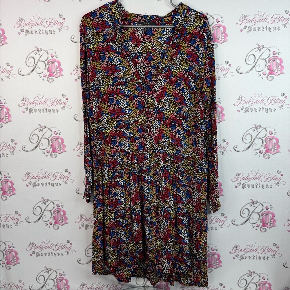 Set Europe dress flowers petals rainbow style dots Floral Multicolor Dress